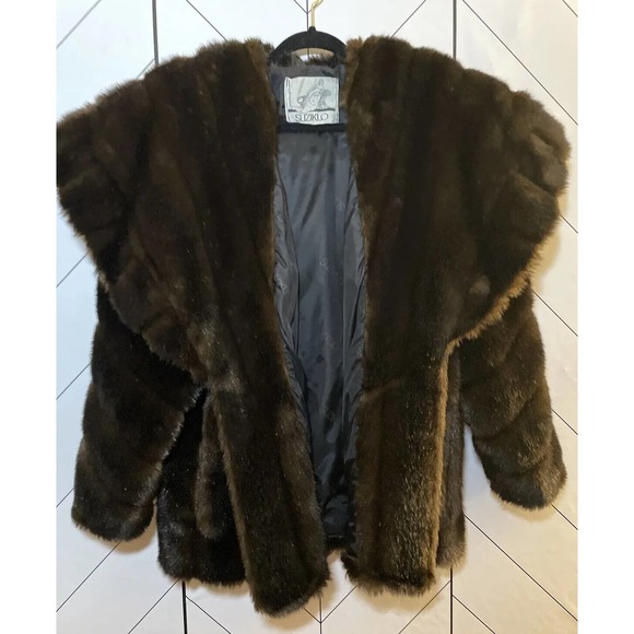 VNTG Suziklo RARE Made in Paris France Faux Fur Coat Chocolate Brown Size 1 - Picture 6 of 11